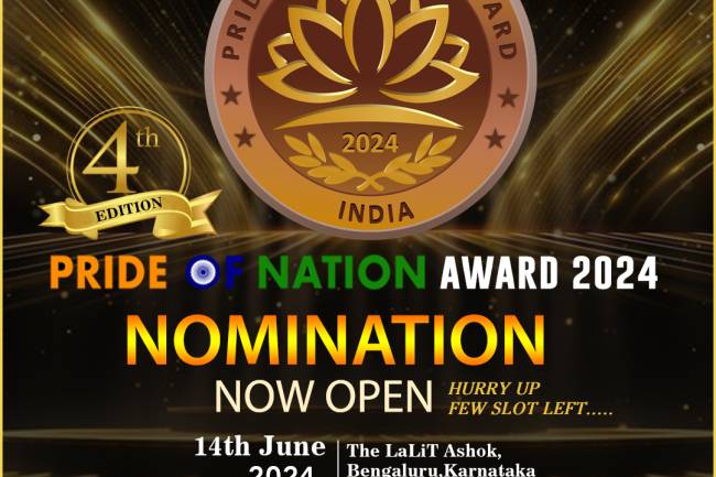 Pride of Nation Award 2024 14th June 2024,Hotel The LaLiT Ashok Bengaluru, Karnataka