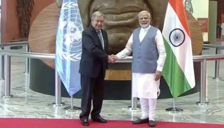 PM Narendra Modi meets UN Sec-Gen Antonio Guterres in Gujarat's Kevadia, holds bilateral talks